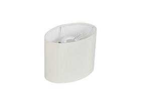 D0730  Serena Oval Faux Silk Fabric Shade Ivory Pearl, White